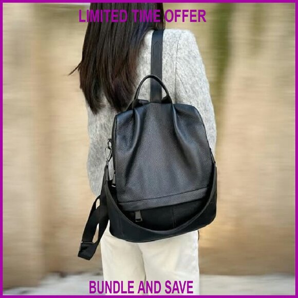 Genuine Leather Anti-Theft Backpack Purse Convertible Shoulder Bag Women main image 5